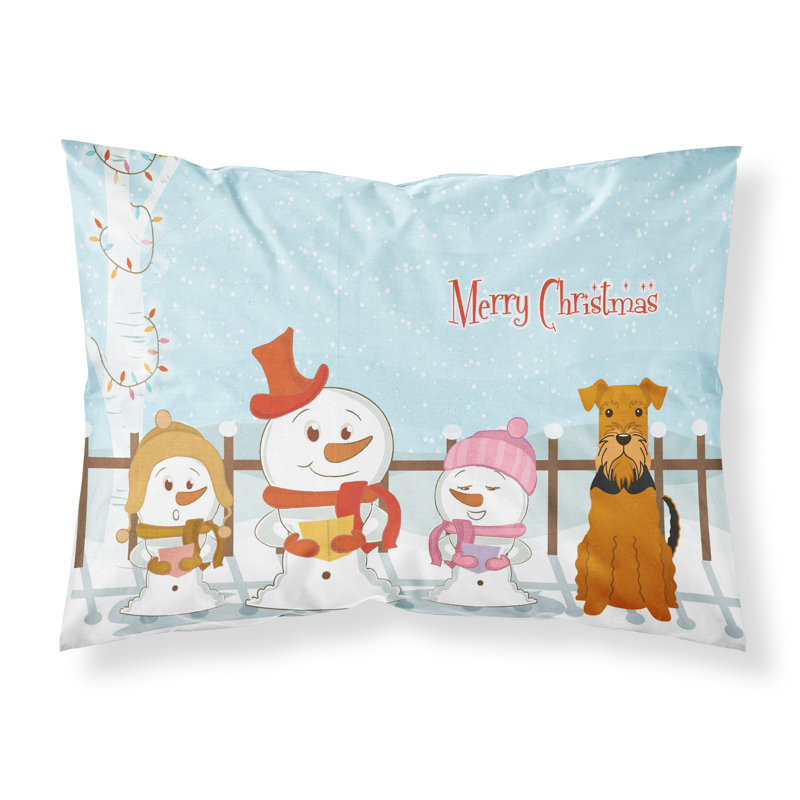 Taie d'oreiller Merry Christmas Merry Christmas, Airedale Terrier et choristes