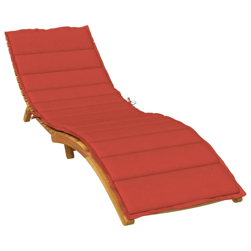 Ebern Designs Sun Lounger Cushion 1.6" Fabric, 78.7" W x 23.6" D, Red
