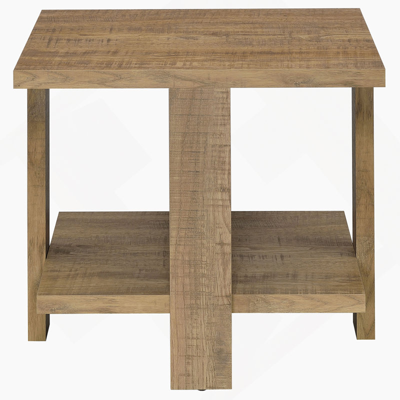 Square End Table With One Open Shelf
