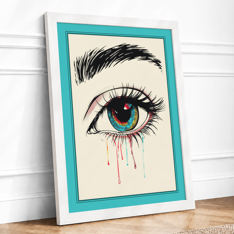 Tearful Gaze Modern - Framed Print, A1 - 84.1 x 59.4 cm, White