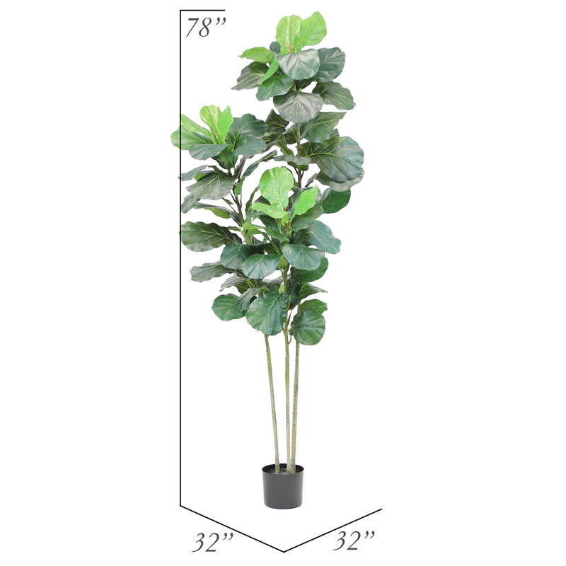 Figuier artificiel en pot, H 78 po x l 32 po x P 30 po