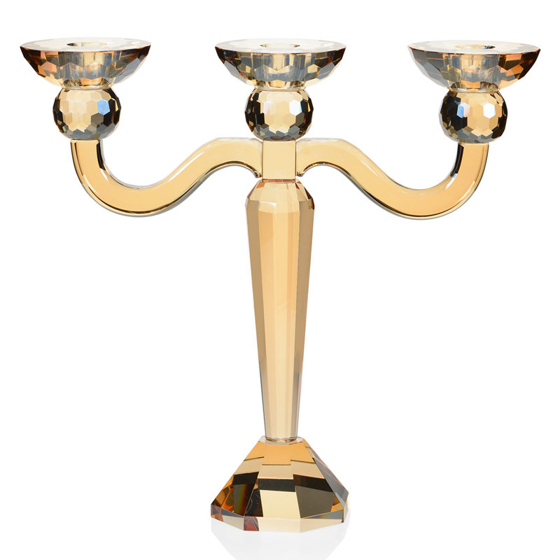 Crystal Tabletop Candelabra, Copper