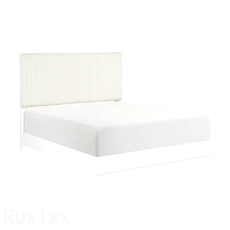 Lit de luxe luxueux avec perle blanche et très grand lit d'ameublement doux, Très grand lit