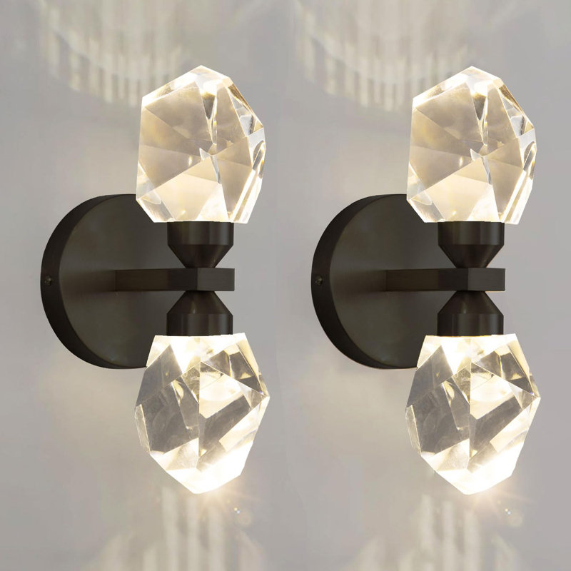 Kendalynn Wall Sconce 2 Packs, Matte Black, 8" H x 4.7" W x 7.1" D