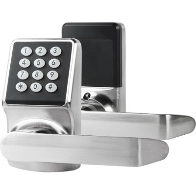 Serrure de porte électronique avec poignée de porte Cielsa Dawn, serrure de porte à clavier avec poignée, serrures intelligentes pour porte d'entrée sans clé avec code-Fob-Key (nickel brossé, 1 paquet)