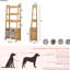 Grande étagère en bois avec rangement, bibliothèque pour chenil pour chien, bibliothèque pour chien 2 en 1