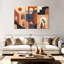 Abstrait architecture Mid-Century sur toile 3 pièces-788401593