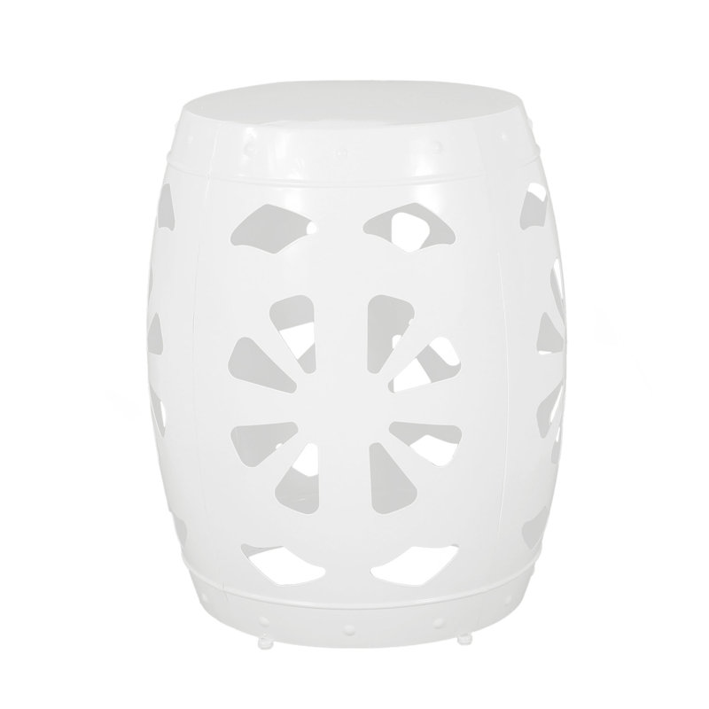 Metal End Table -Large, White
