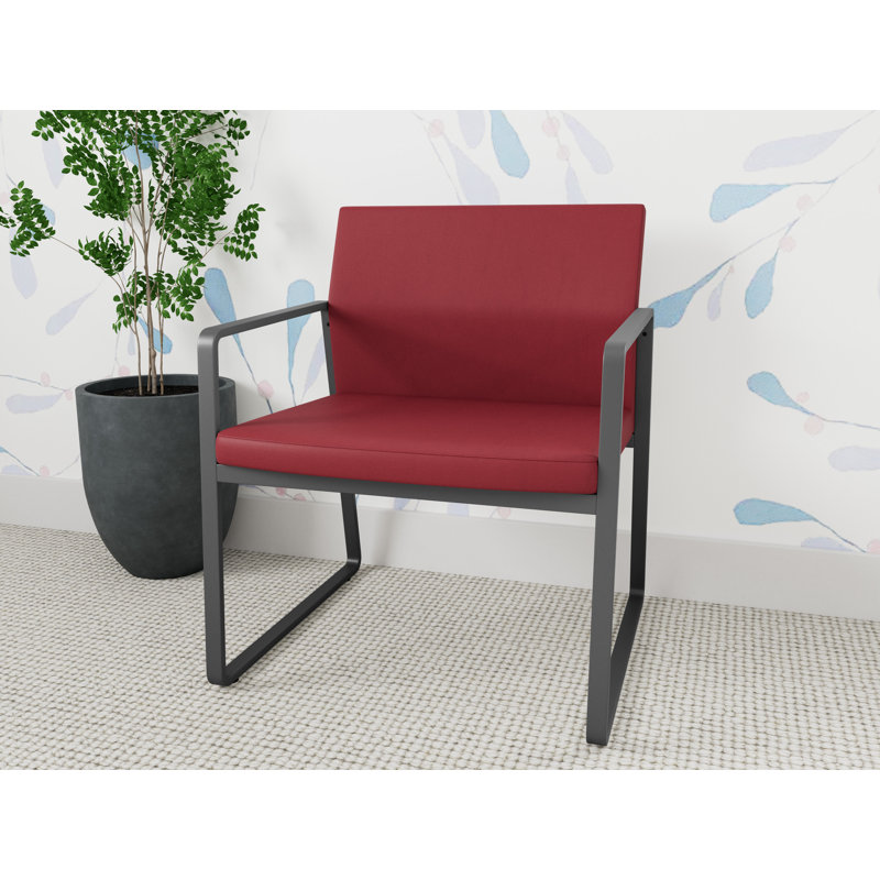 Chaise d'invité surdimensionnée Gansett, Anthracite, Vinyle Patriot Plus Bordeaux