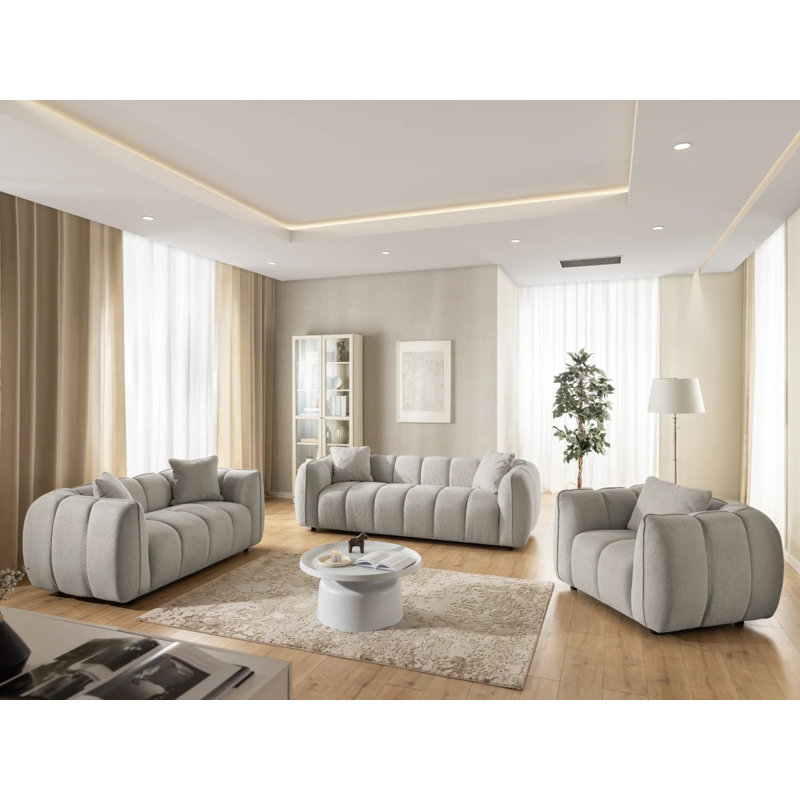 Nubira 3 - Piece Living Room Set, Taupe