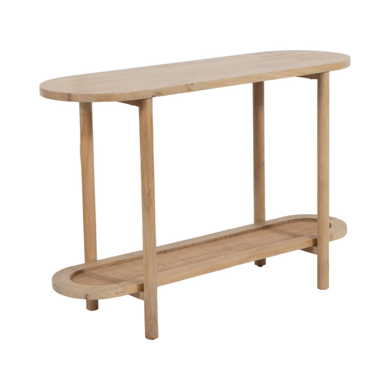 Hedda Rattan & Wood Console 45" Console Table