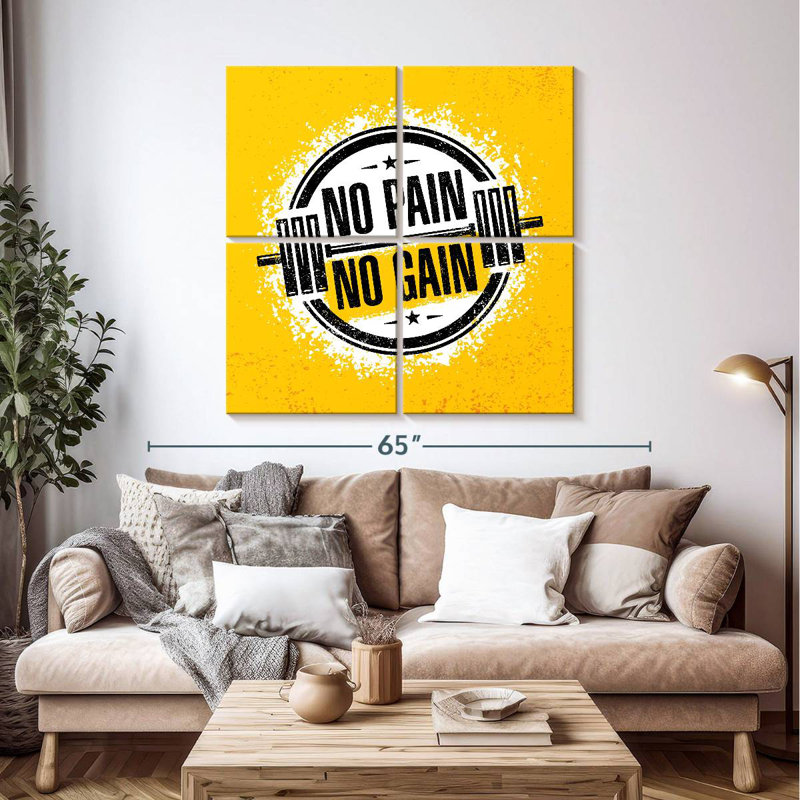 Tergel No Pain No Gain, typographie, H 45 po x l 45 po