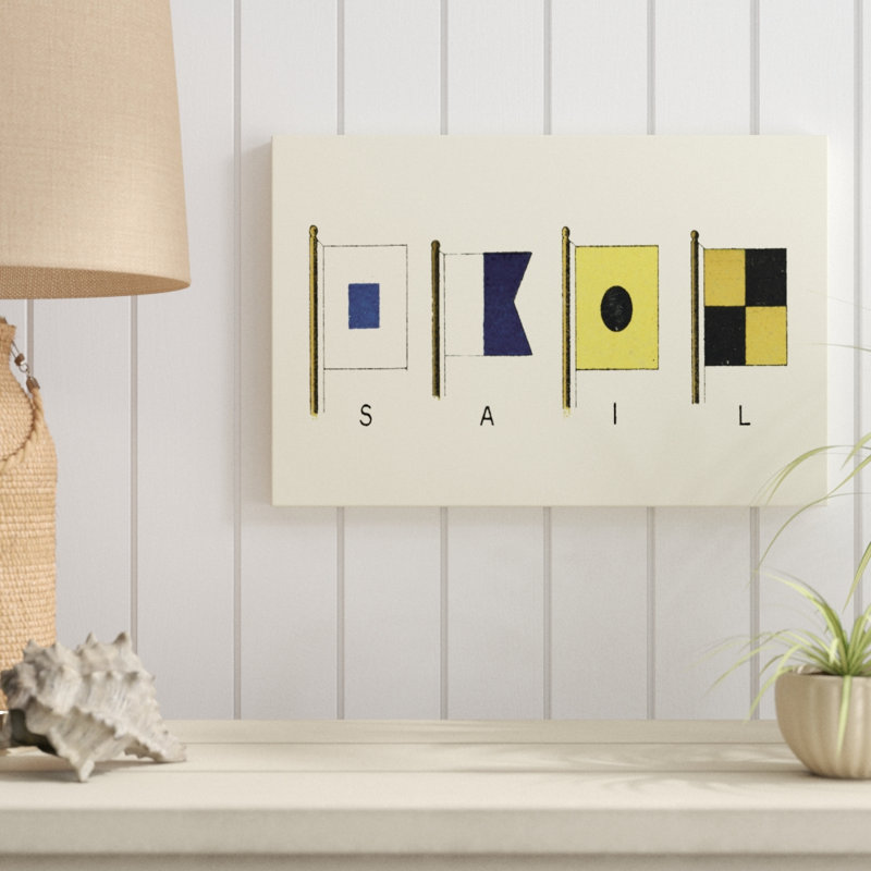 'Sail' - Graphic Art Print, Wrapped Canvas, 30cm H x 46cm W
