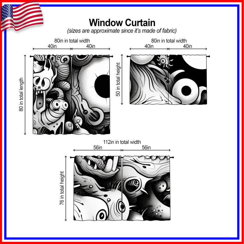 Rideaux obscurcissant et obscurcissant Monster, 40in x 50in - 2 panels, Obscurcissement de chambre