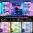 72.8" H Glass Door Display Case, Multi-Level Storage Cabinet With Rgb Lighting & Human Body Sensors-1093001545
