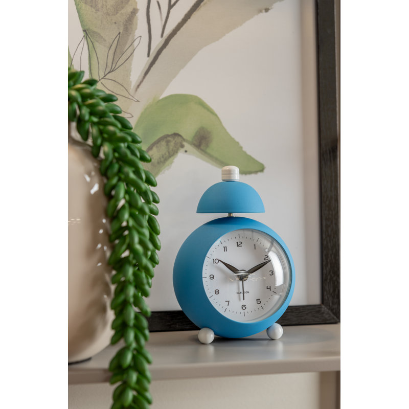 Iron Mechanical Alarm Tabletop Clock, Blue