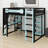 Loft Bed with Integrated Desk, Shelves, Power Outlet & RGB Lighting-284702726