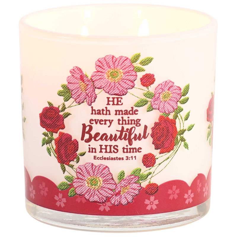 Bougie de soja à motif floral 13 oz
