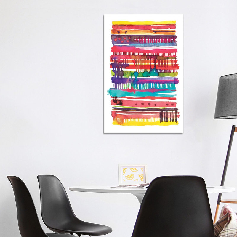 Irregular Watercolour Lines Vainica by Ninola Design - No Frame Print on Canvas