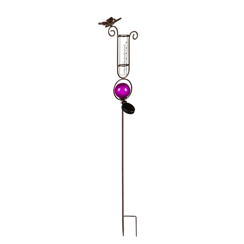 Piquet de jardin à énergie solaire, H 43,7 po x l 3,54 po x P 7,67 po, Rose