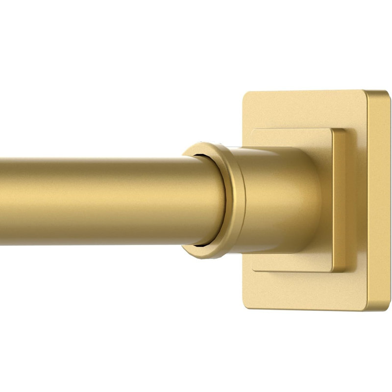 Adjustable Matte Gold Tension Shower Curtain Rod Kit