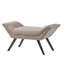 Élégant banc gris avec texture et repose-pieds évasés