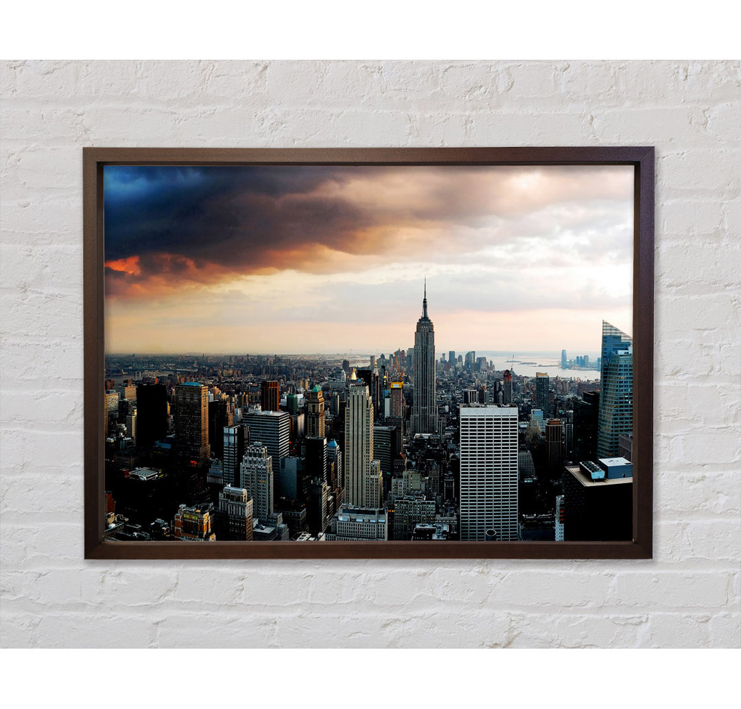 New York City As The Sun Comes Up - Einzelne Bilderrahmen Kunstdrucke auf Leinwand