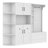 Multifunctional L-Shaped Hall Cabinet with Storage & 4 Hooks, Split-Use Entryway Organizer for Living Room & Kitchen, White-1564946314
