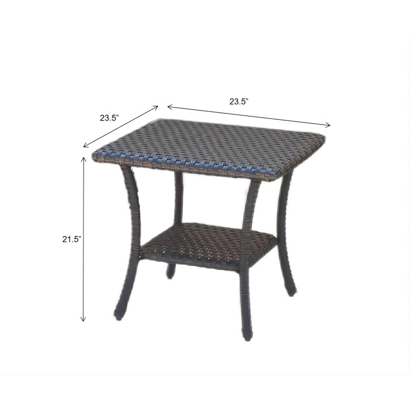 Hanley Rectangular Wicker Outdoor Coffee Table, Brown