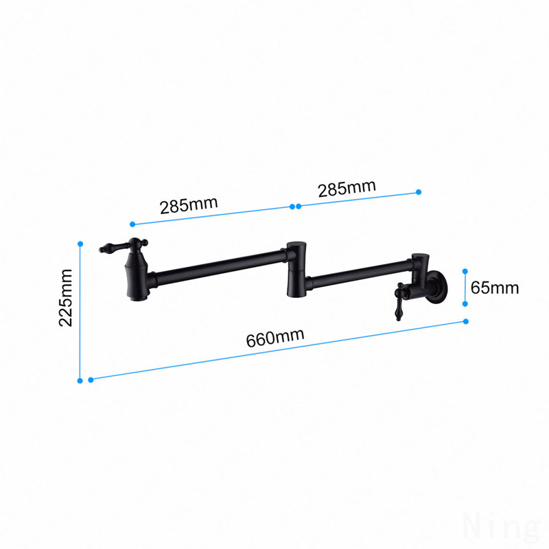 Robinet remplisseur mural, Noir mat