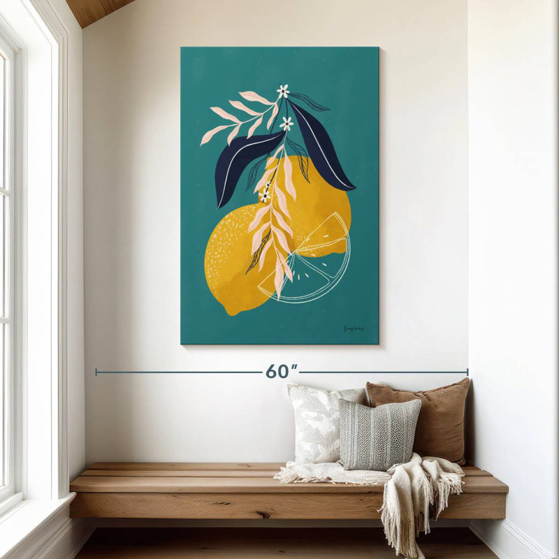 Yarlin Lemons Blue, 48" H x 32" W