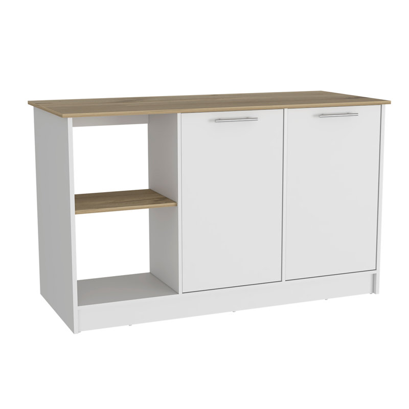 Kitchen Island, Kitchen, White / Light Oak