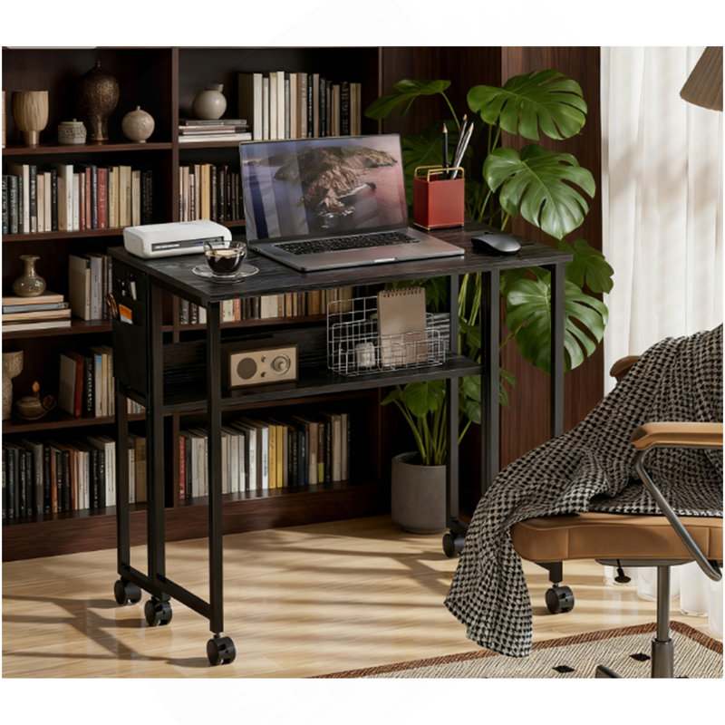 Foldable Desk With Storage Bag,Folding Computer Desk,For Small Spaces, Home Office, Black
