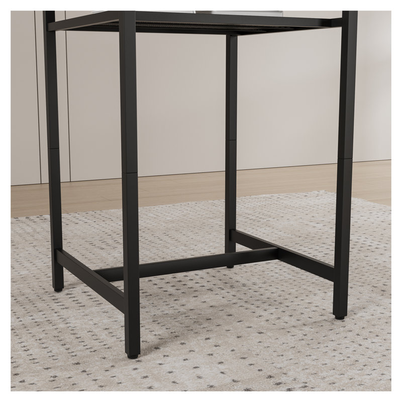 Ensemble de table de bar rustique brun avec 2 tabourets de bar pliables - Mobilier de salle à manger à hauteur de comptoir pour petite cuisine et appartement