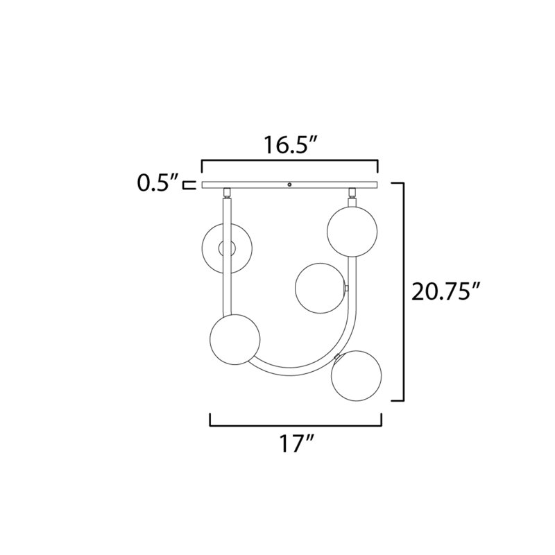 Contour MTO 5 - Light LED Semi Flush Mount, Taupe