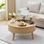 Table basse à plateau relevable avec rangement, tables basses rondes cannelées-628645769