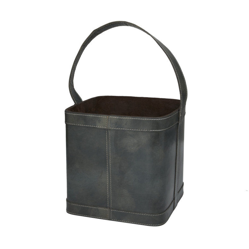Porte-bouteilles en cuir fait à la main avec 4 bouteilles, Bleu, H 16,50 po x l 9,15 po x P 8,85 po
