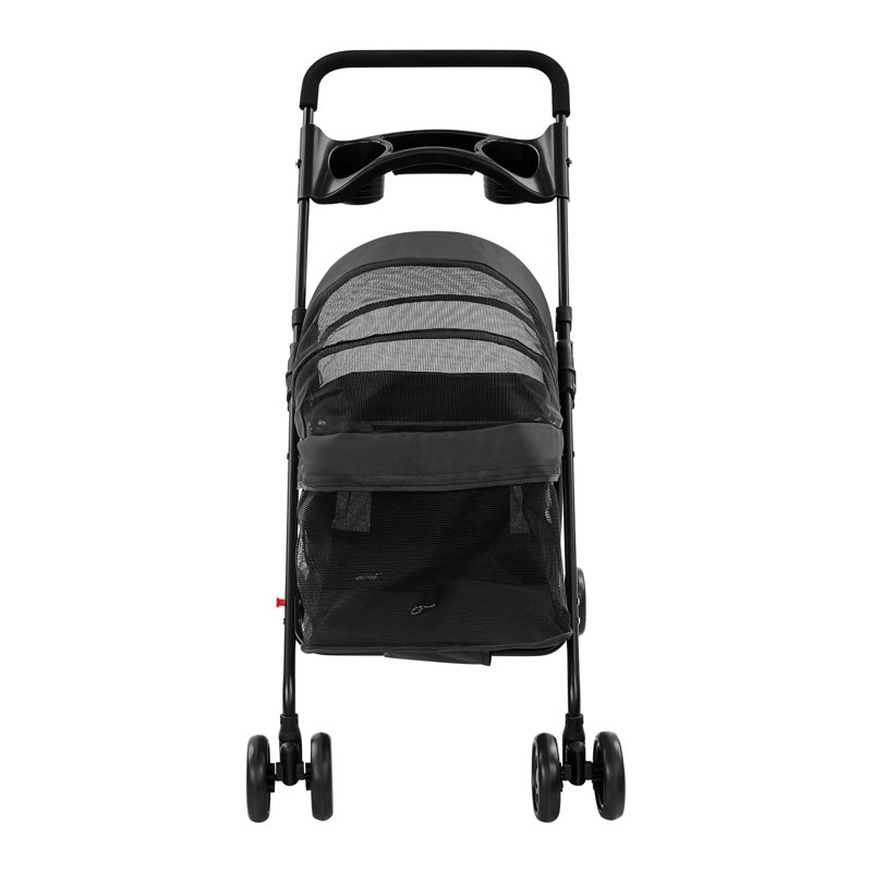 Foldable Pet Travel Cart Pet Stroller Comfortable Travel Buggy For Shopping & Outdoor Walks With Small Medium Dogs And Cats
