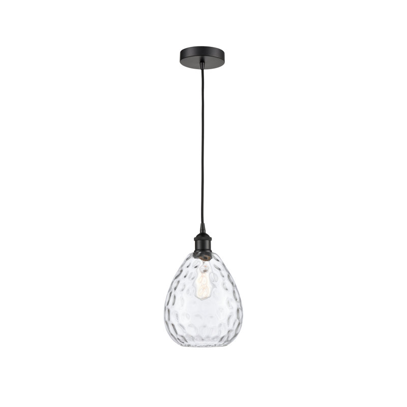 Luminaire suspendu simple à 1 lumière Oceanne, Noir mat