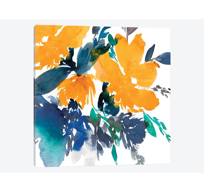 « fleur i », impression sur toile, H 12 po x l 12 po x P 1,5 po, Toile tendue, Pas de tapis