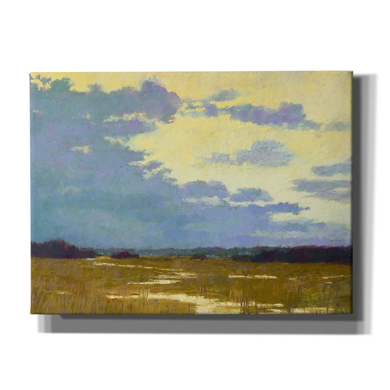 «Yellow Sky» par Carol Strock Wasson, art mural sur toile, H 12 po x l 16 po x P 0,75 po