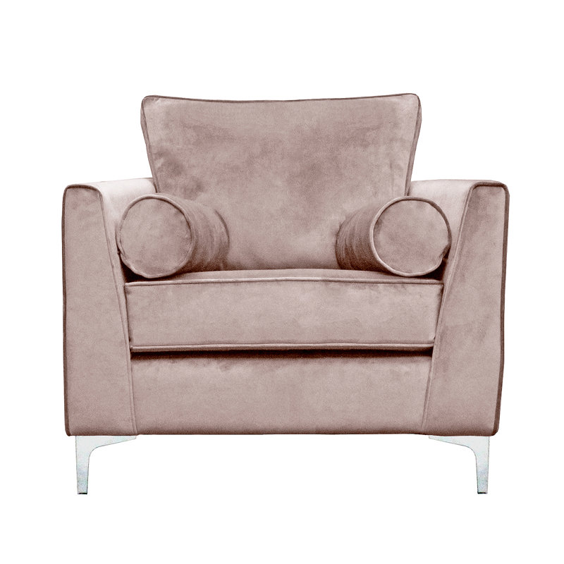 Giancarlo Velvet Armchair, Dusky Pink