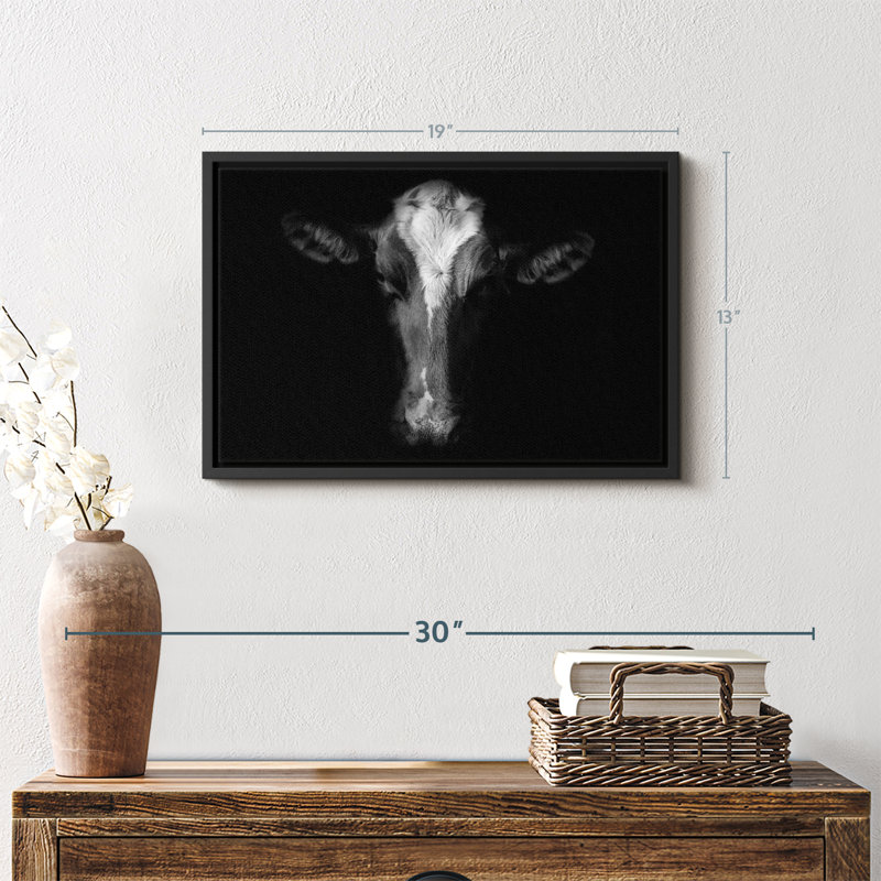 Animal «Visage de vache monochrome», H 19 po x l 13 po