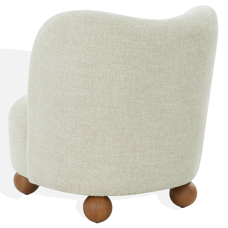 Upholstered Slipper Chair, Taupe Chenille