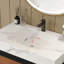 Meuble-lavabo autoportant moderne avec lavabo vasque en céramique et plateau en pierre frittée durable-950711238-950711236