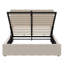 Lit plateforme double avec système de rangement hydraulique - beige-79028726-79028721