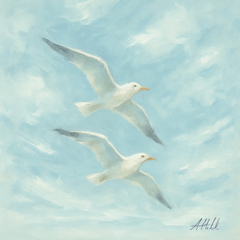 Toile sur toile Sky Sky - Serenity - Mouettes en vol