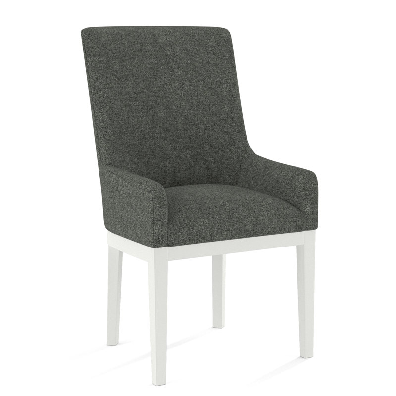 Upholstered Arm Chair, Applause Archway Grey, White