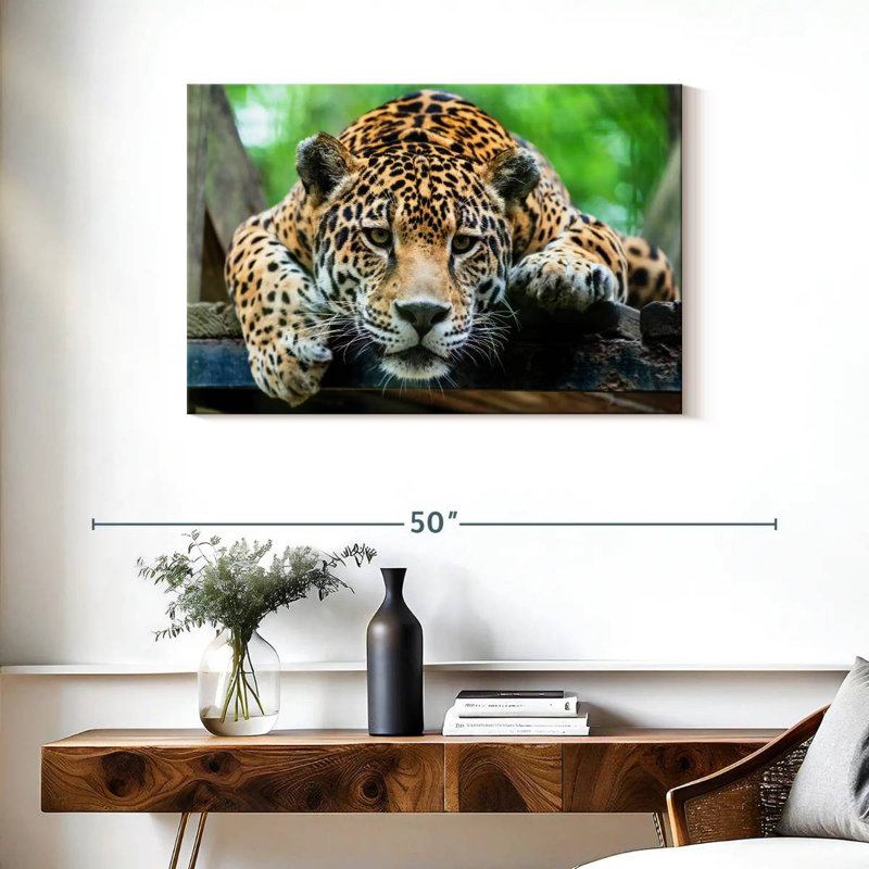 Crowle Lazy Leopard, 24" H x 36" W