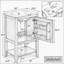 Meuble-lavabo de 20 po avec lavabo, armoire de salle de bain avec porte à fermeture douce, support de rangement et tablette ouverte-133441789